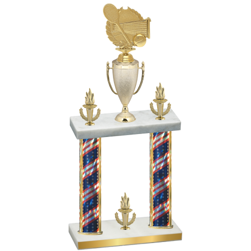 Double Flag USA Victory Tennis Trophy
