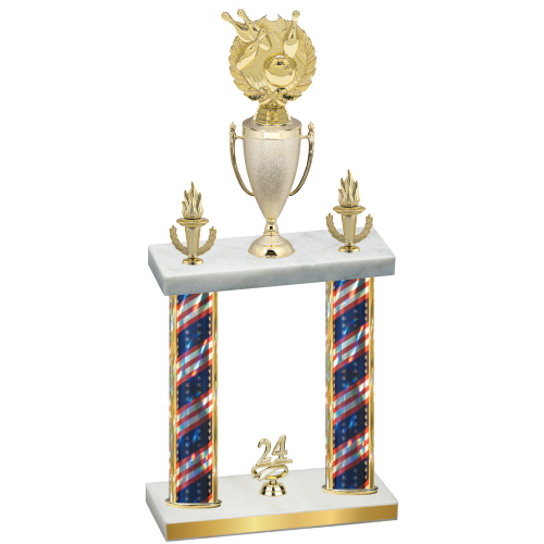 Double Flag USA Year Bowling Trophy