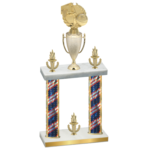 Double Flag USA Victory Basketball Trophy