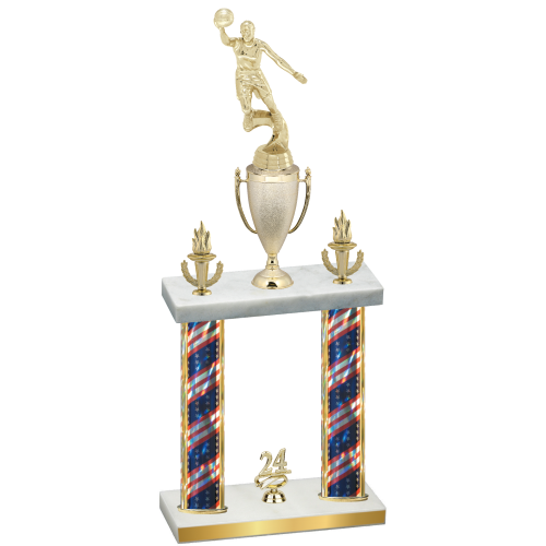 Double Flag USA Year Basketball Trophy