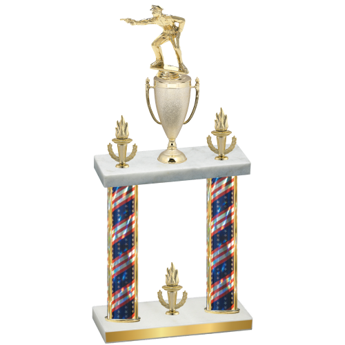 Double Flag USA Victory Shooter Trophy