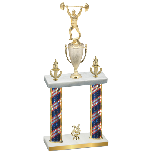 Double Flag USA Year Weights Trophy