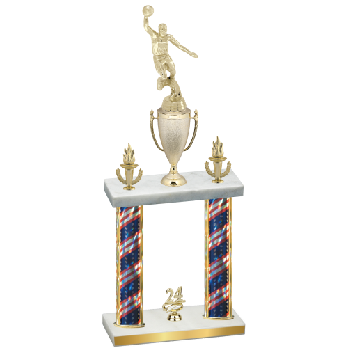 Double Flag USA Year Basketball Trophy