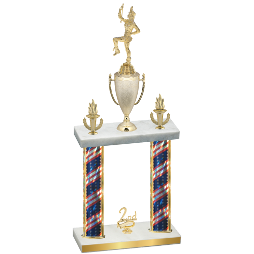 Double Flag USA Second Place Majorette Trophy
