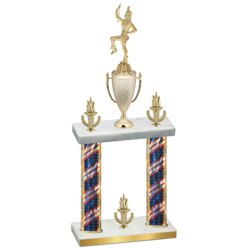 Double Flag USA Victory Majorette Trophy