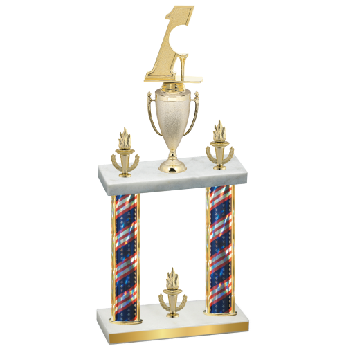 Double Flag USA Victory Golf Trophy