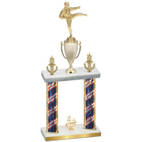 Double Flag USA Fourth Place Karate Trophy