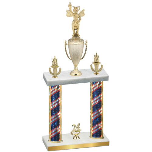 Double Flag USA Year Academics Trophy