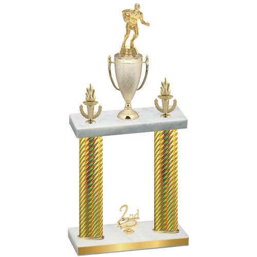 Double Gold Carbon Fiber Second Place Rugby Trophy