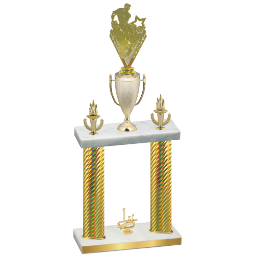 Double Gold Carbon Fiber First Place Rugby Trophy