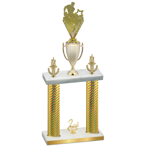 Double Gold Carbon Fiber Second Place Rugby Trophy