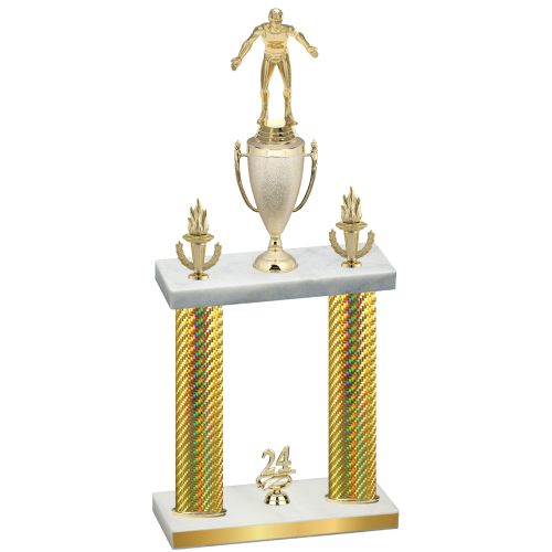 Double Gold Carbon Fiber Year Wrestling Trophy