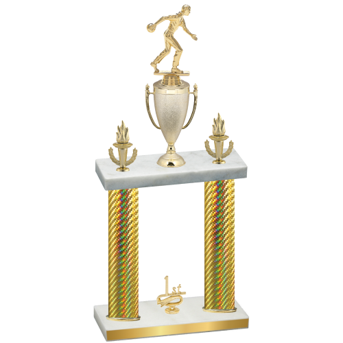 Double Gold Carbon Fiber First Place Bowling Trophy