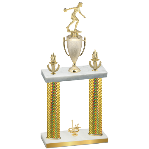 Double Gold Carbon Fiber First Place Bowling Trophy