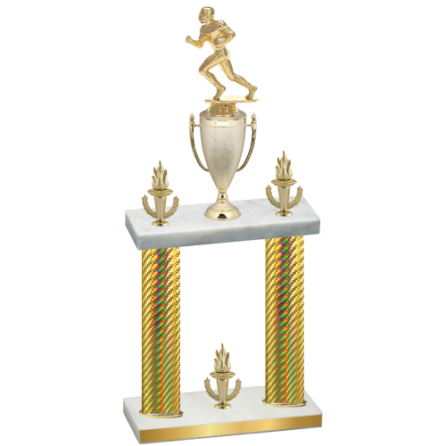 Double Gold Carbon Fiber Victory Football Trophy