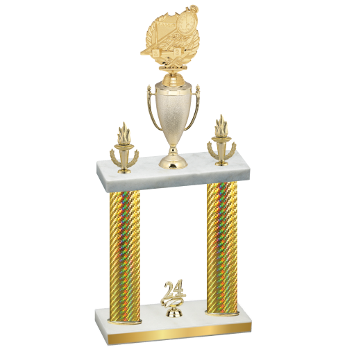 Double Gold Carbon Fiber Year Swimming Trophy