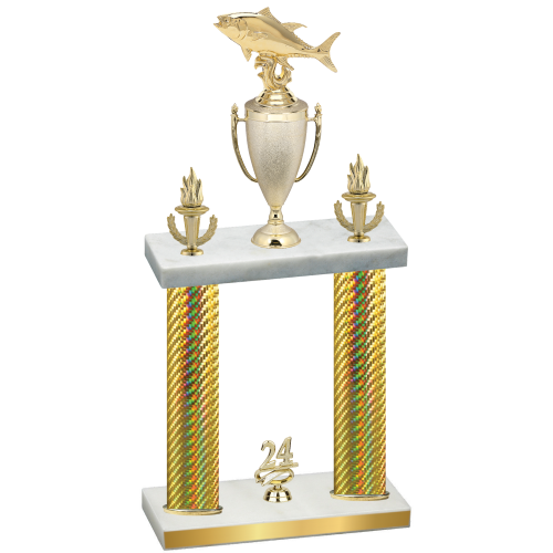 Double Gold Carbon Fiber Year Fishing Trophy