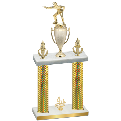 Double Gold Carbon Fiber Fourth Place Shooter Trophy