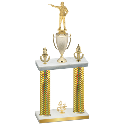 Double Gold Carbon Fiber Fourth Place Shooter Trophy