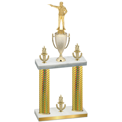 Double Gold Carbon Fiber Victory Shooter Trophy