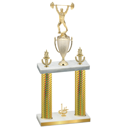 Double Gold Carbon Fiber First Place Weights Trophy