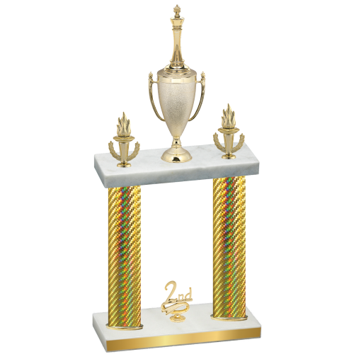 Double Gold Carbon Fiber Second Place Chess Trophy