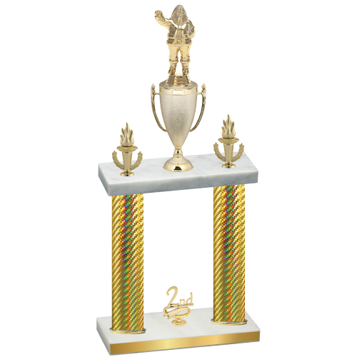 Double Gold Carbon Fiber Second Place Holiday Trophy
