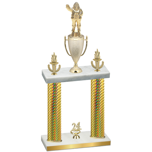 Double Gold Carbon Fiber Year Holiday Trophy