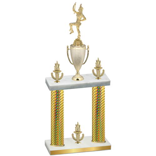 Double Gold Carbon Fiber Victory Majorette Trophy