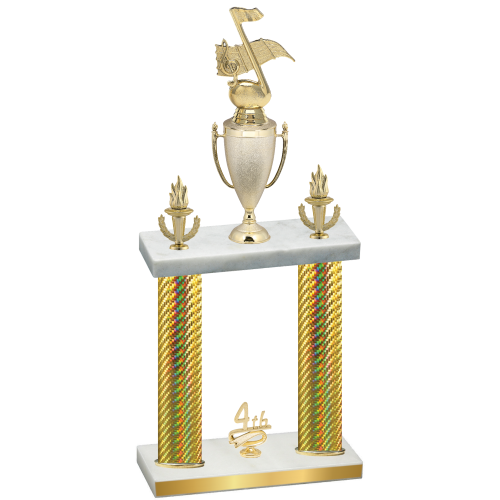 Double Gold Carbon Fiber Fourth Place Music Trophy