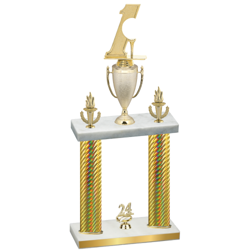 Double Gold Carbon Fiber Year Golf Trophy