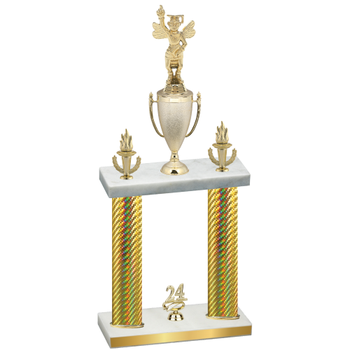 Double Gold Carbon Fiber Year Academics Trophy