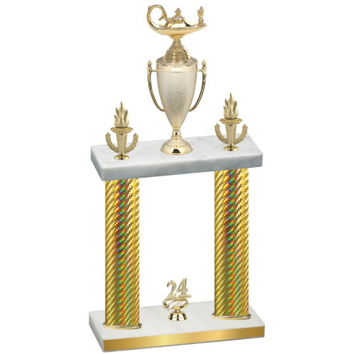Double Gold Carbon Fiber Year Academics Trophy