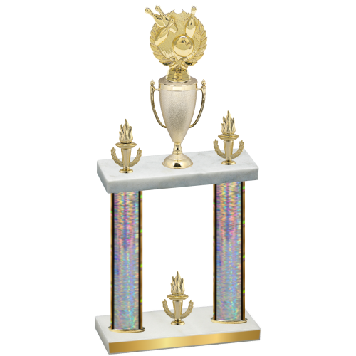 Double Silver Glacier Victory Bowling Trophy
