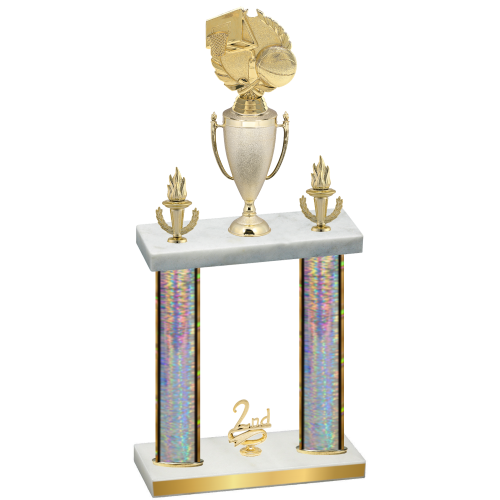 Double Silver Glacier Second Place Basketball Trophy
