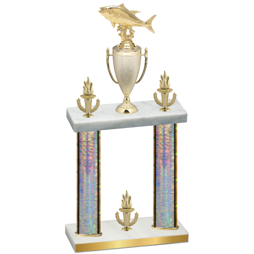 Double Silver Glacier Victory Fishing Trophy
