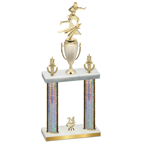 Double Silver Glacier Year Flag Football Trophy