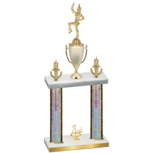 Double Silver Glacier Third Place Majorette Trophy
