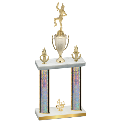 Double Silver Glacier Fourth Place Majorette Trophy
