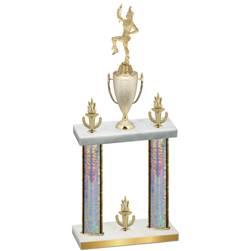 Double Silver Glacier Victory Majorette Trophy