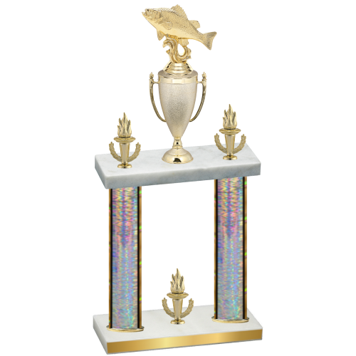 Double Silver Glacier Victory Fishing Trophy