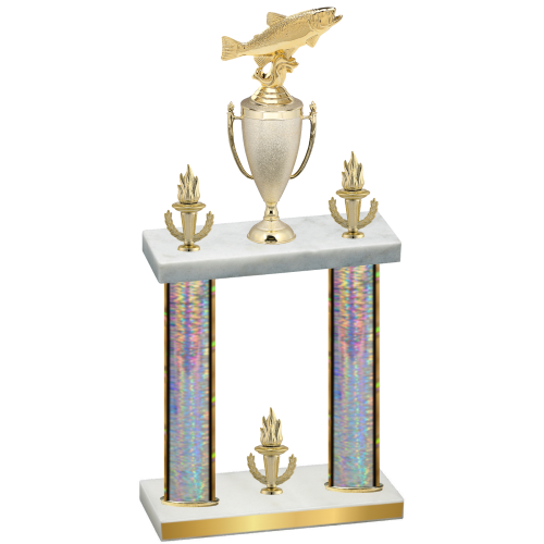 Double Silver Glacier Victory Fishing Trophy
