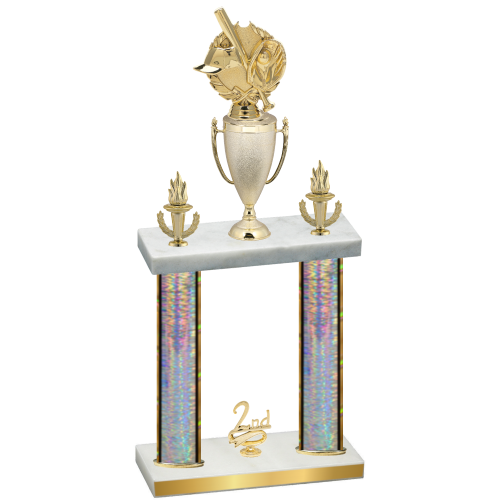 Double Silver Glacier Second Place Baseball Trophy