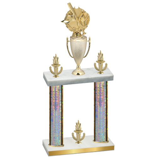 Double Silver Glacier Victory Baseball Trophy