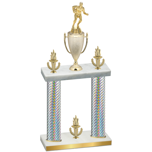 Double Silver Carbon Fiber Victory Rugby Trophy