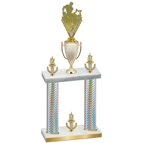 Double Silver Carbon Fiber Victory Rugby Trophy