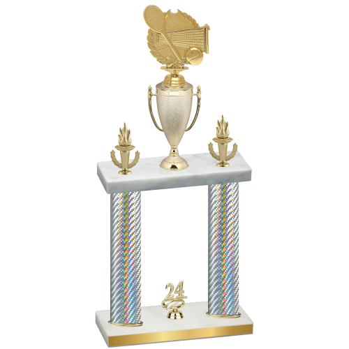 Double Silver Carbon Fiber Year Tennis Trophy
