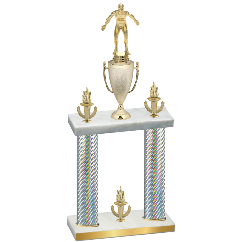 Double Silver Carbon Fiber Victory Wrestling Trophy