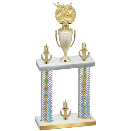 Double Silver Carbon Fiber Victory Bowling Trophy
