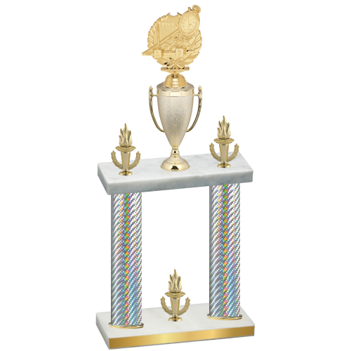 Double Silver Carbon Fiber Victory Swimming Trophy